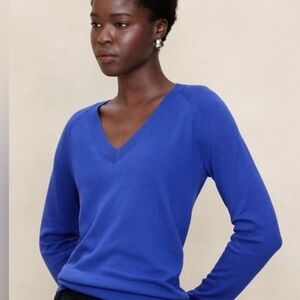 Banana Republic Royal Blue V-Neck Sweater